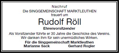 Rudolf Rll, Marktleuthen